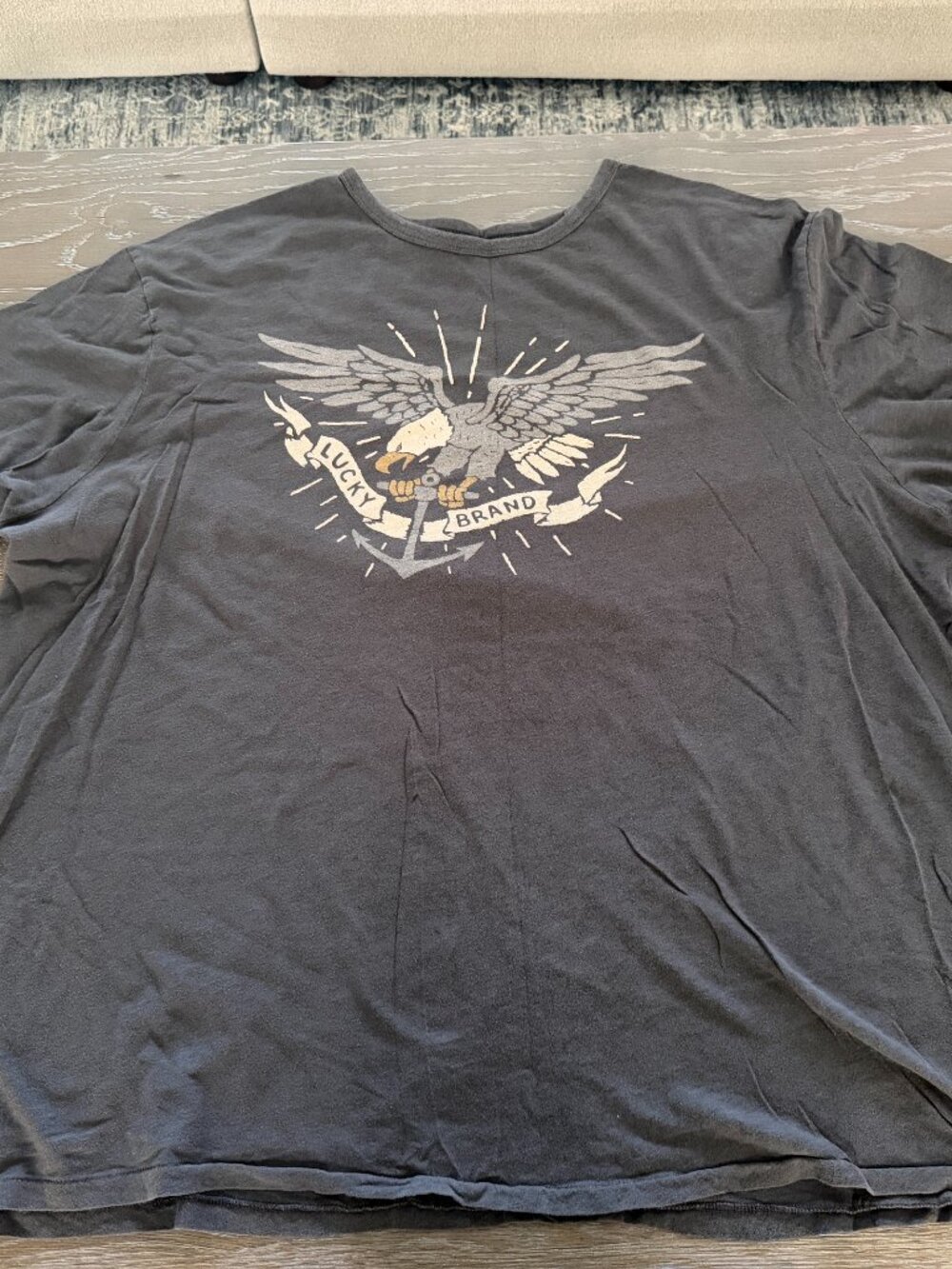 Mens Big & Tall Lucky Brand gray short sleeve t-shirt tee top size 3XL